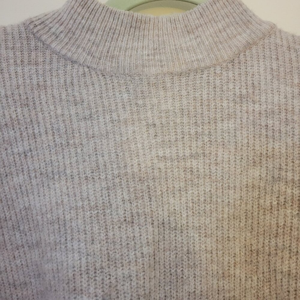 Leith Mock Neck Sweater XS Cream - Picture 4 of 5